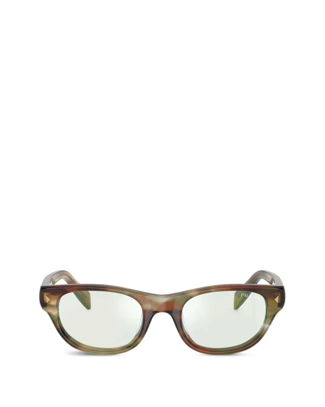 Prada Brown Triangle-Stud Sunglasses