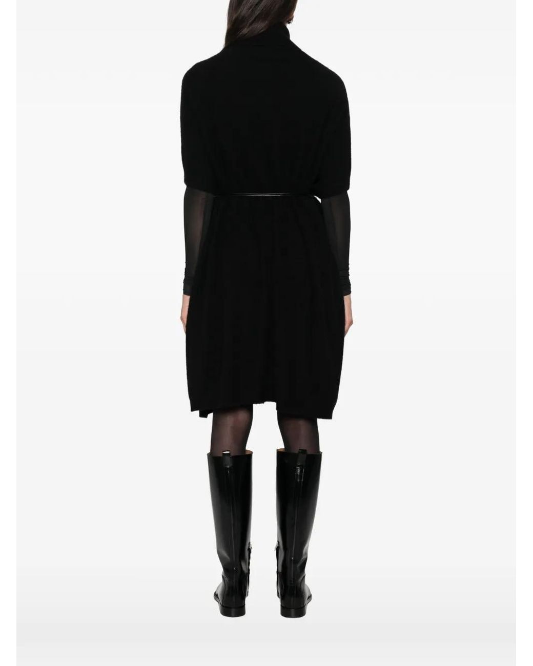 Philo-Sofie Cashmere Black Cape Mit Gürtel