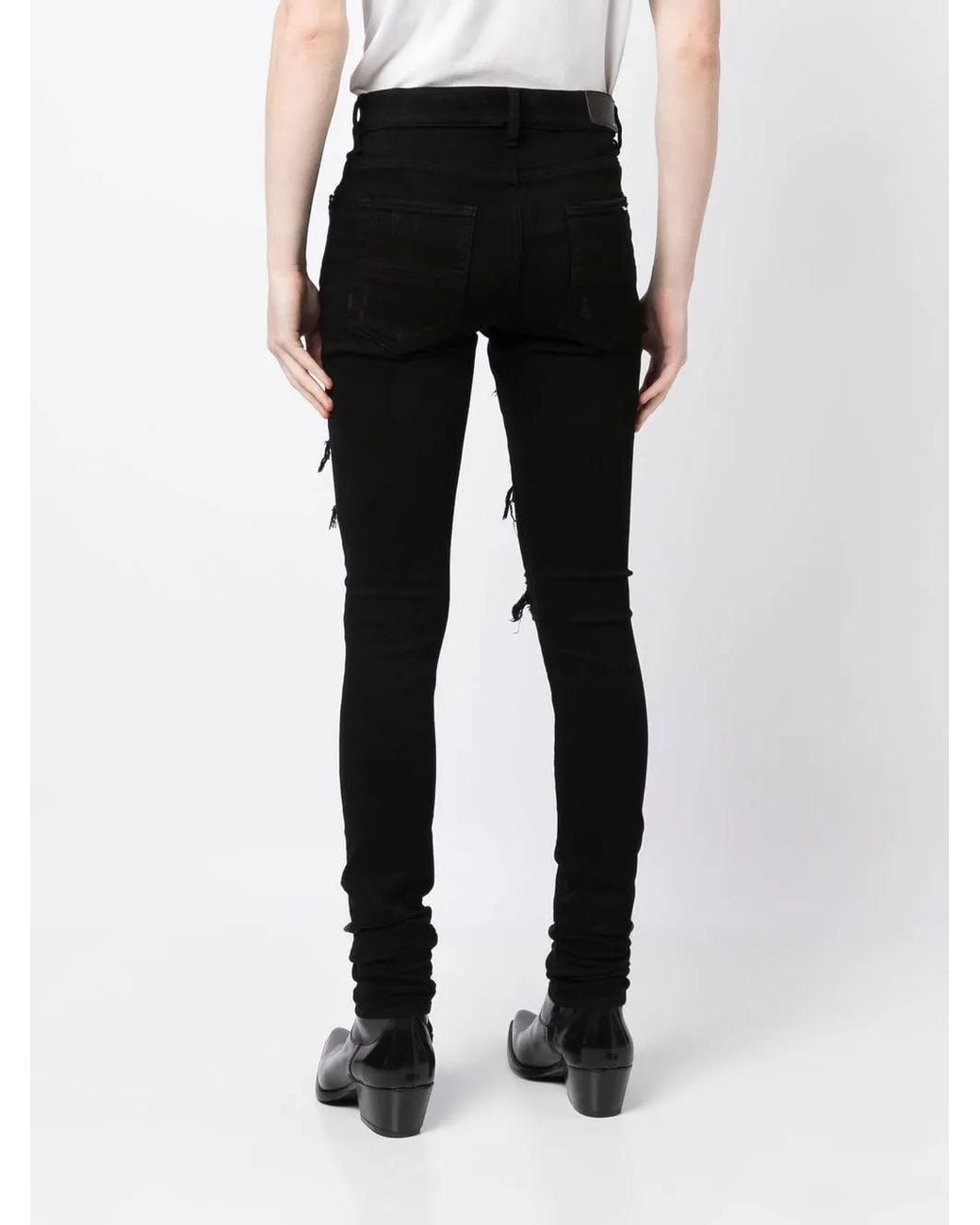 Amiri Black Thrasher Crystal-Embellished Jeans for men