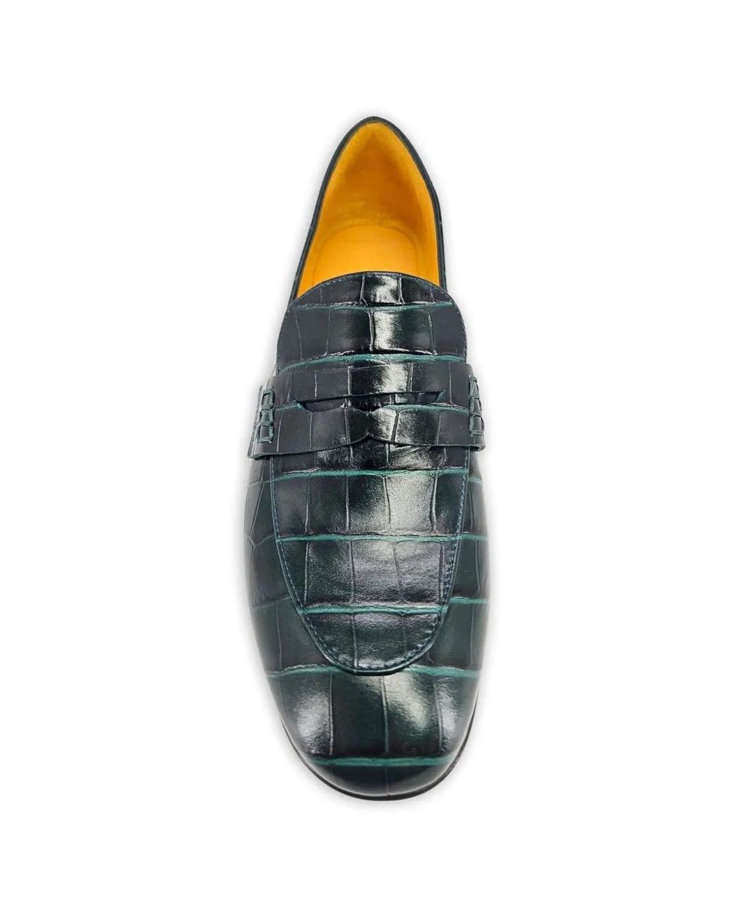 Madison Maison Green Croc-Effect Moc Loafers