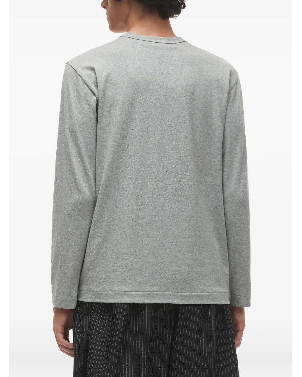 COMME DES GARÇONS PLAY Gray Heart-Print T-Shirt