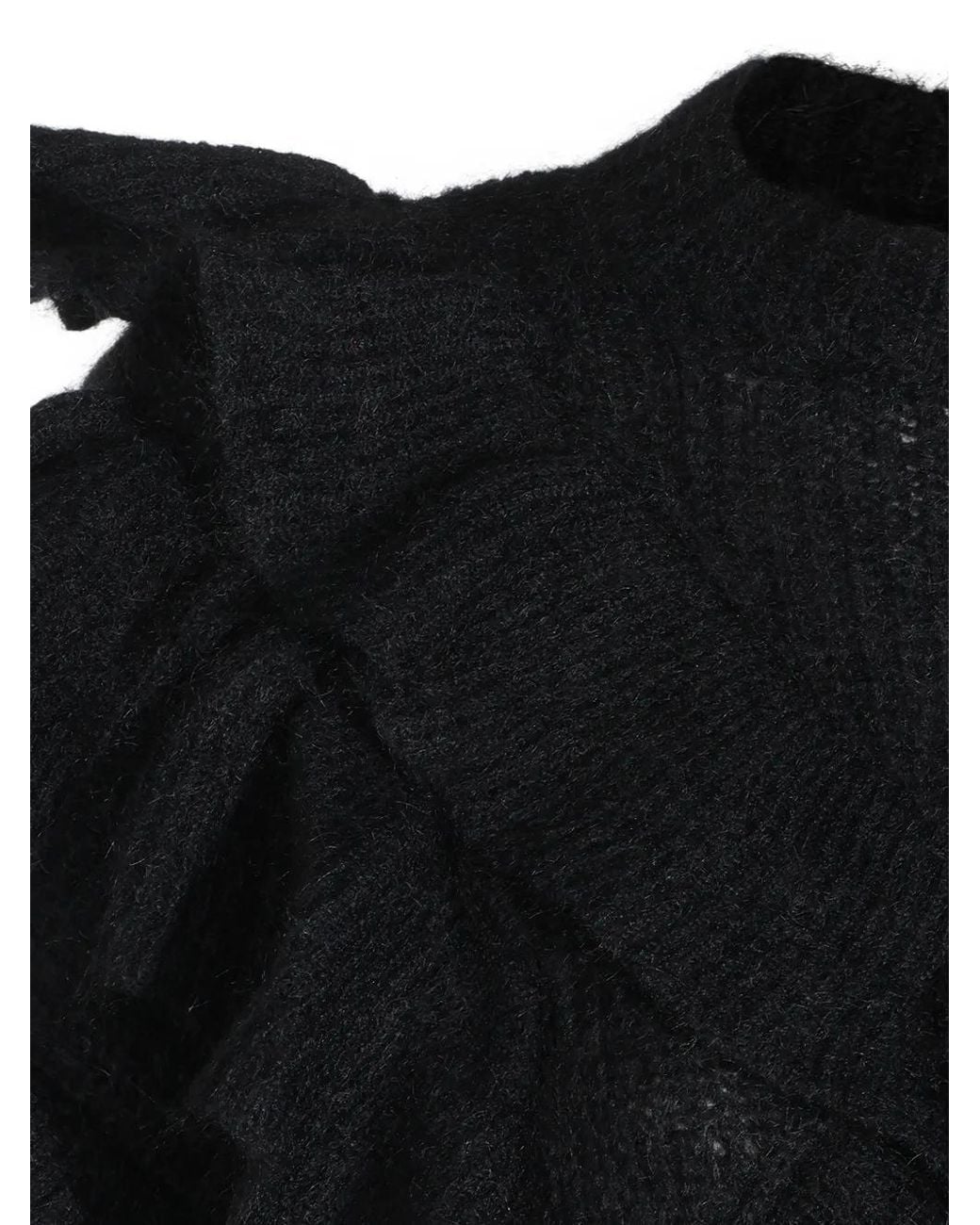 Elisabetta Franchi Black Ruffled Sweater