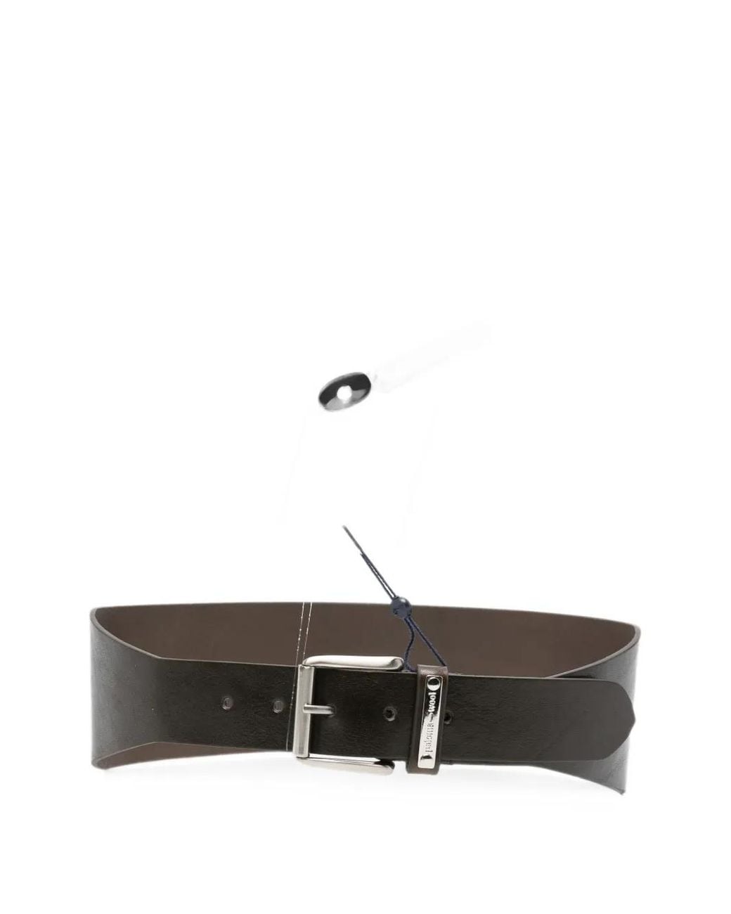 Paloma Wool White Alma Logo-Plaque Leather Belt