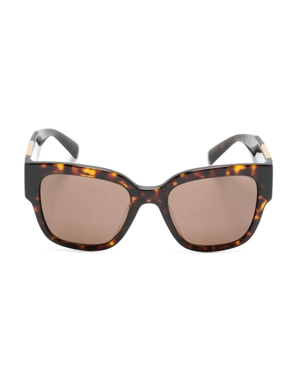 Versace Natural Tortoiseshell-Effect Square-Frame Sunglasses