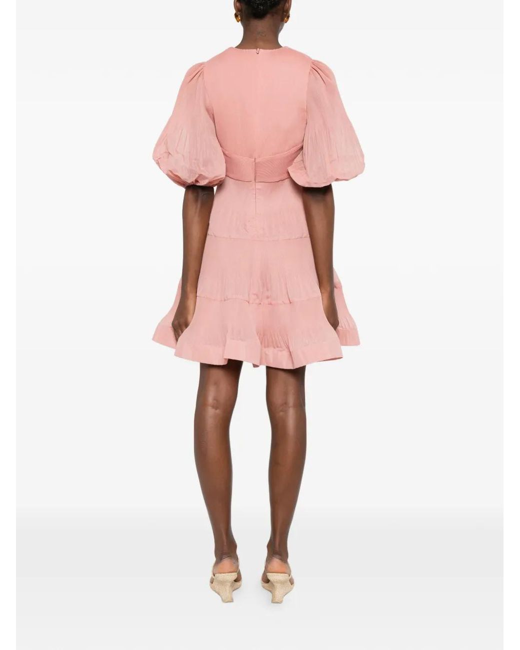 Zimmermann Pink Pleated Mini Dress