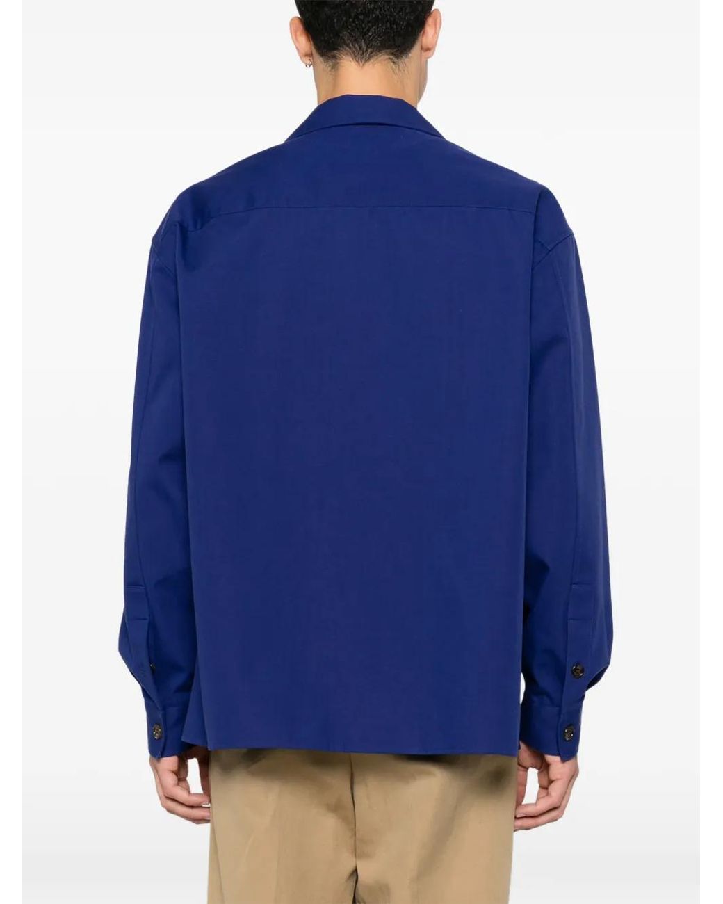 Valentino Garavani Blue Vlogo Signature Patch-Pocket Shirt for men