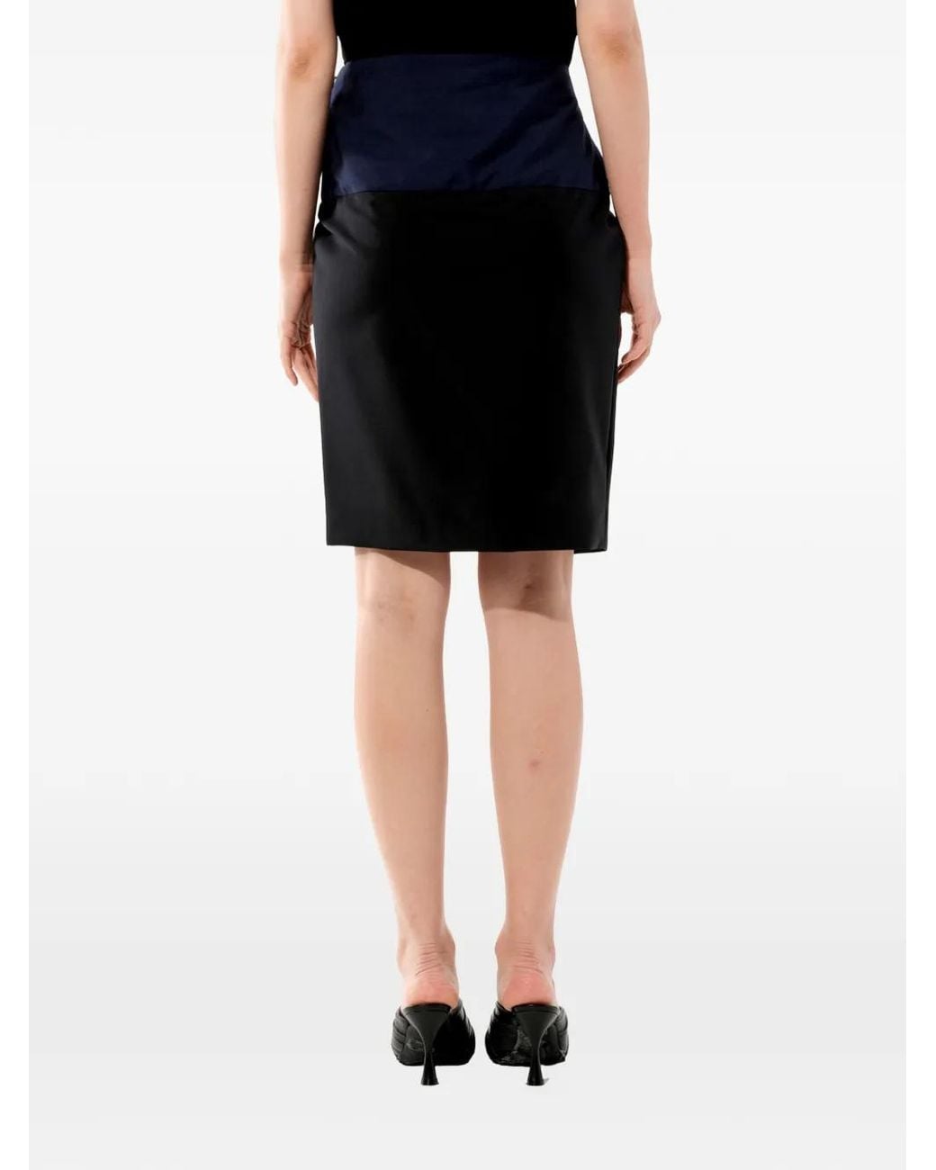 Balenciaga Black Wrap-Front Pencil Skirt