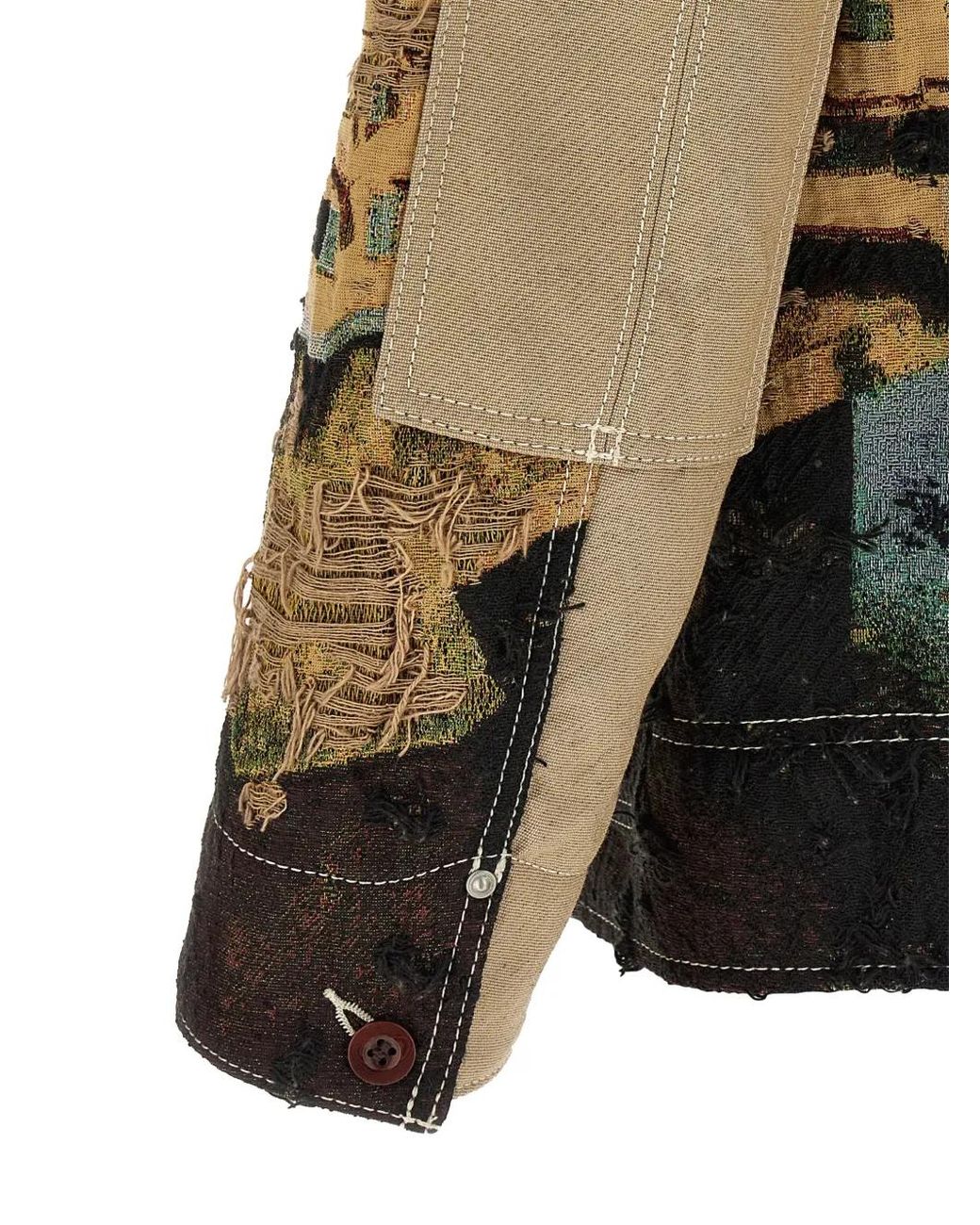 Junya Watanabe Natural Jacquard Frayed Jacket for men