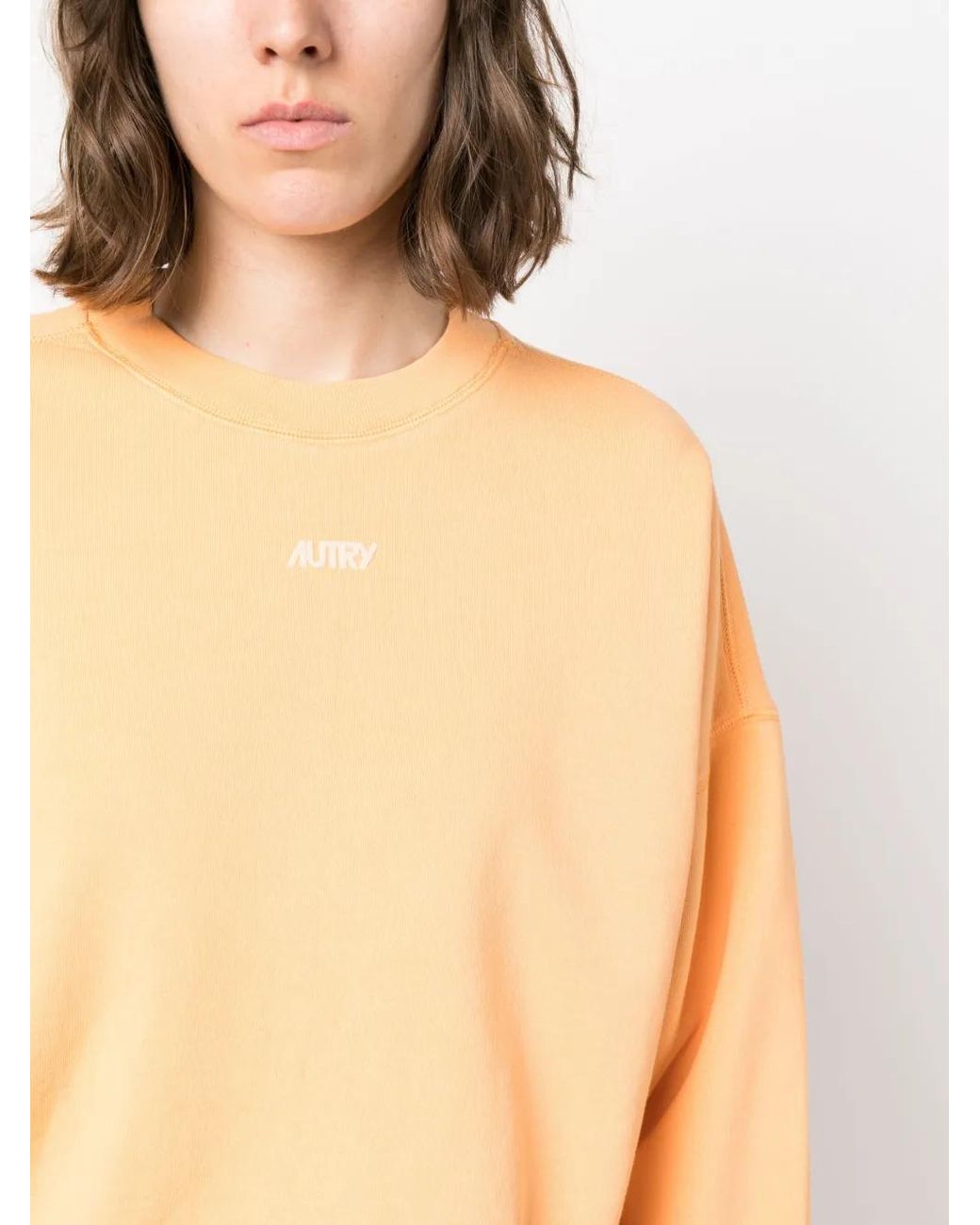 Autry Yellow Logo-Print Cotton Sweatshirt