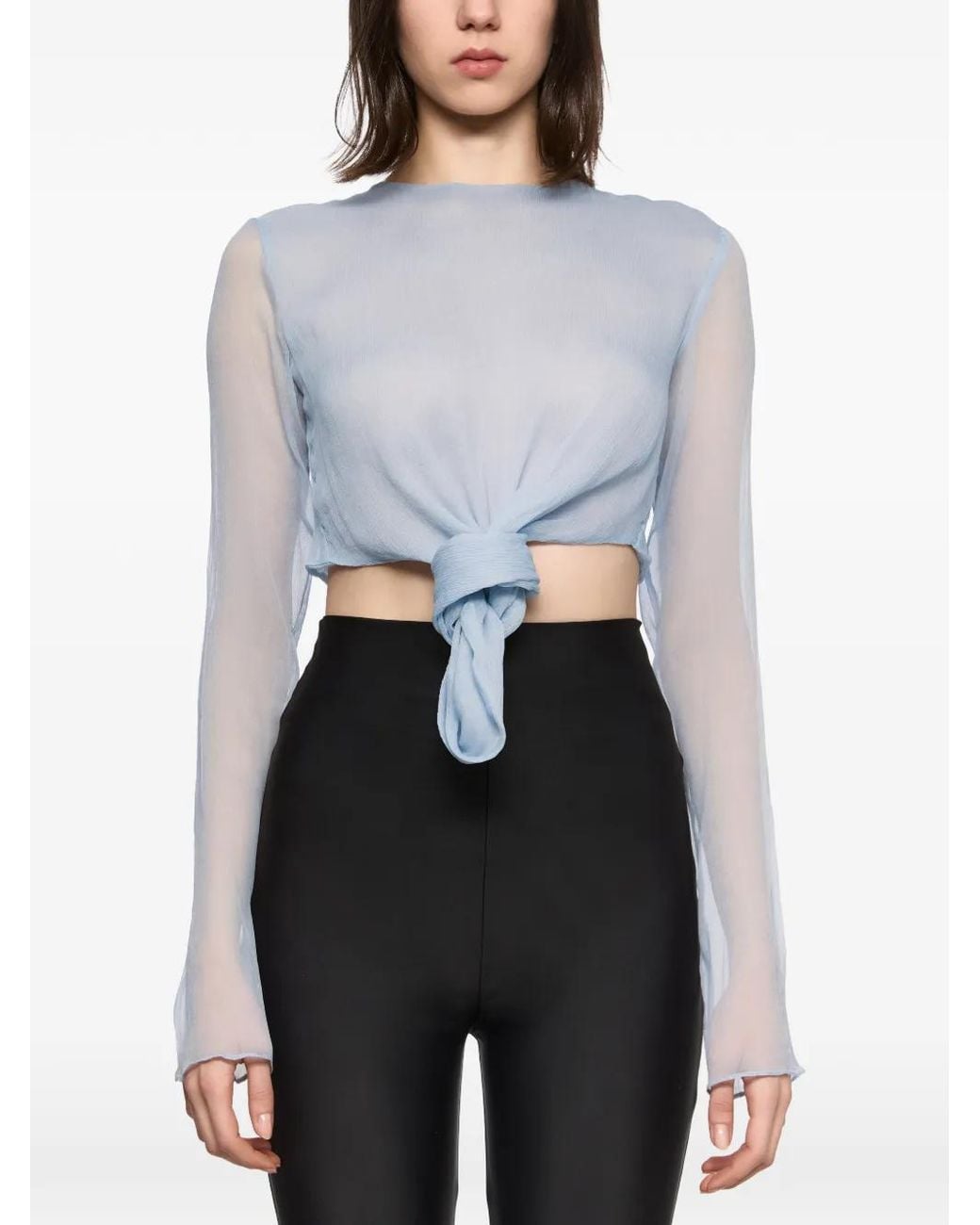 Atu Body Couture Gray Knot-Detail Top