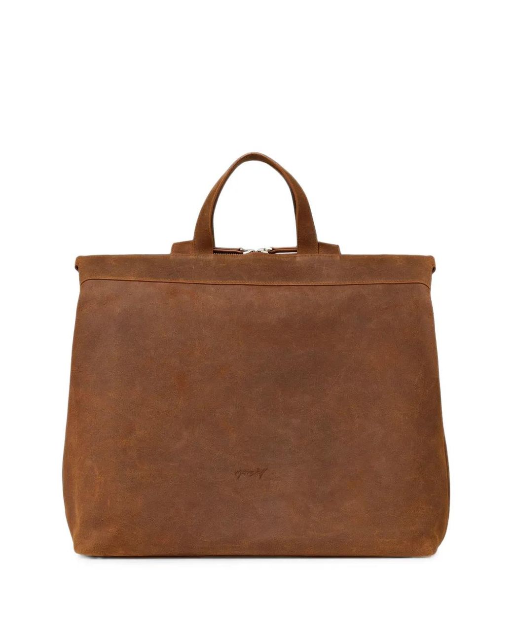 Marsèll Brown Sac À Main En Cuir À Logo Embossé Borso