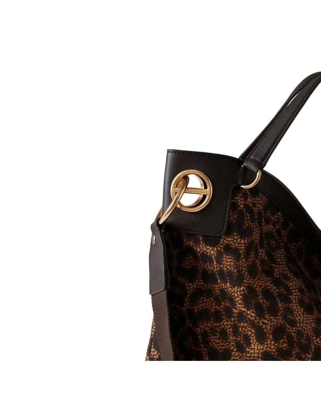 Borbonese Brown Large London Leopard-Print Shoulder Bag