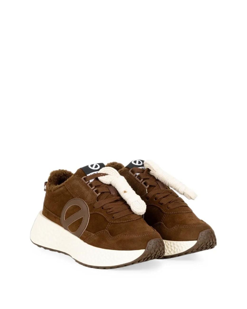No Name Brown Carter Logo-Patch Suede Sneakers