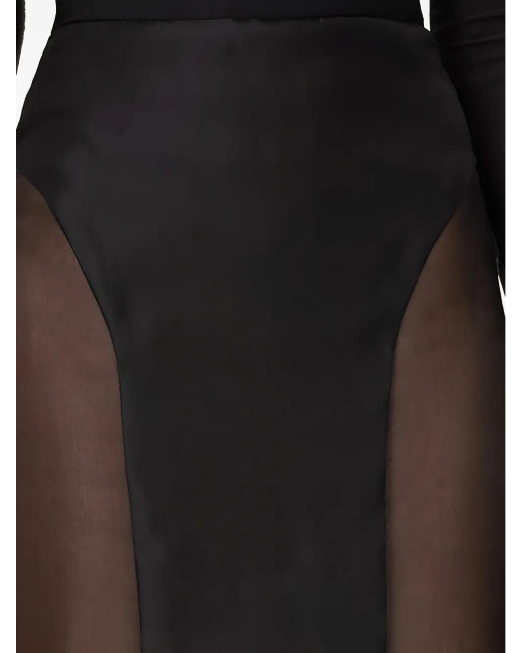Mia Peculiar Black Jupe Mi-Longue À Effet De Transparence