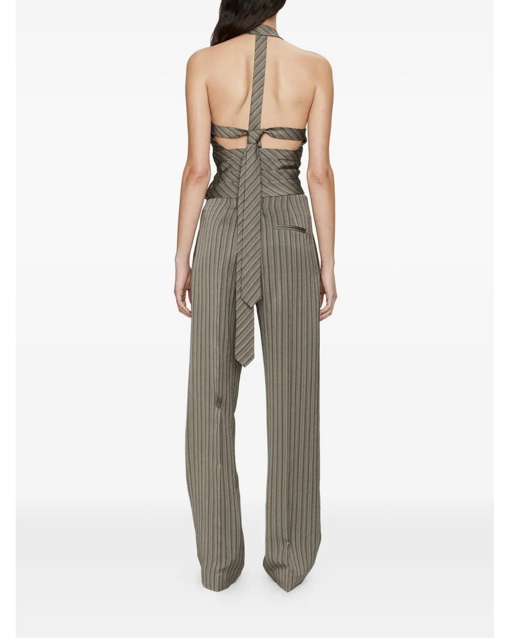 Christopher Esber Gray Reyer Tailored Tie Striped Top
