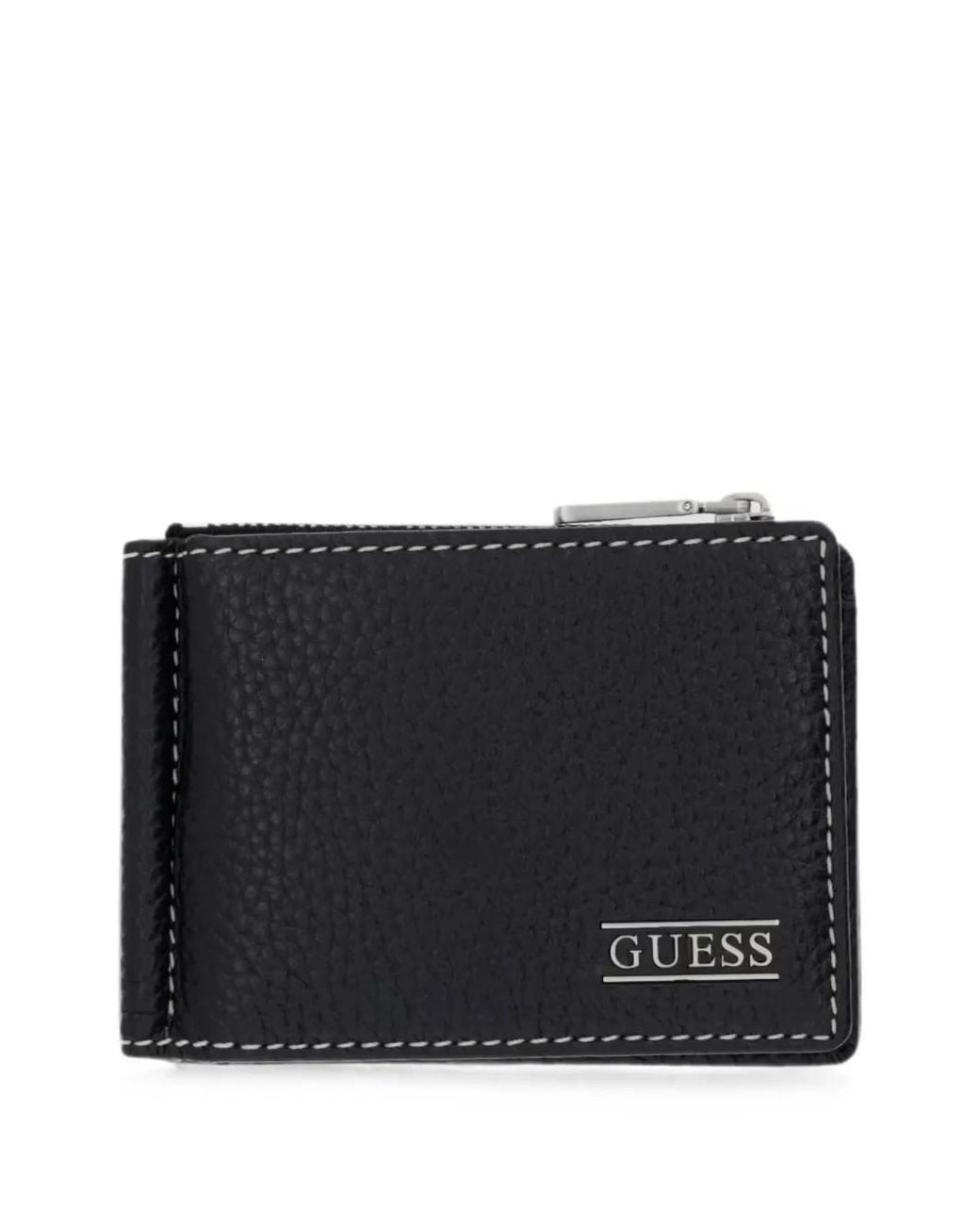Guess Black Boston Genuine Leather Card Holder for men