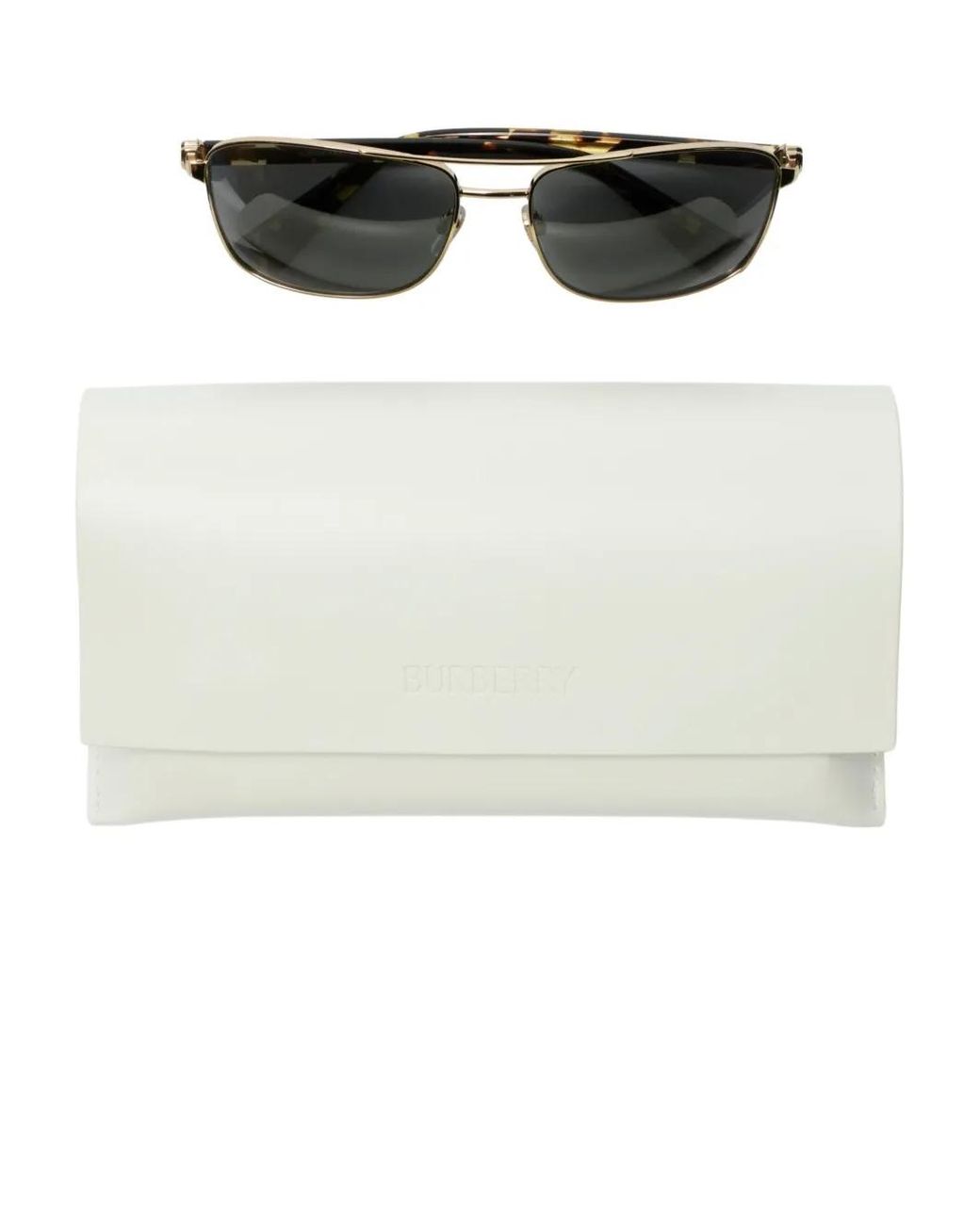 Burberry Gray Metal-Frame Rectangular Sunglasses for men