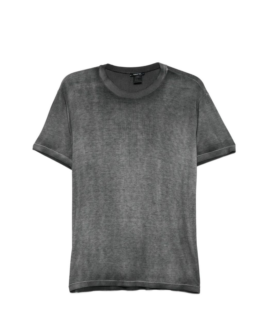 Avant Toi Gray Ribbed T-Shirt for men