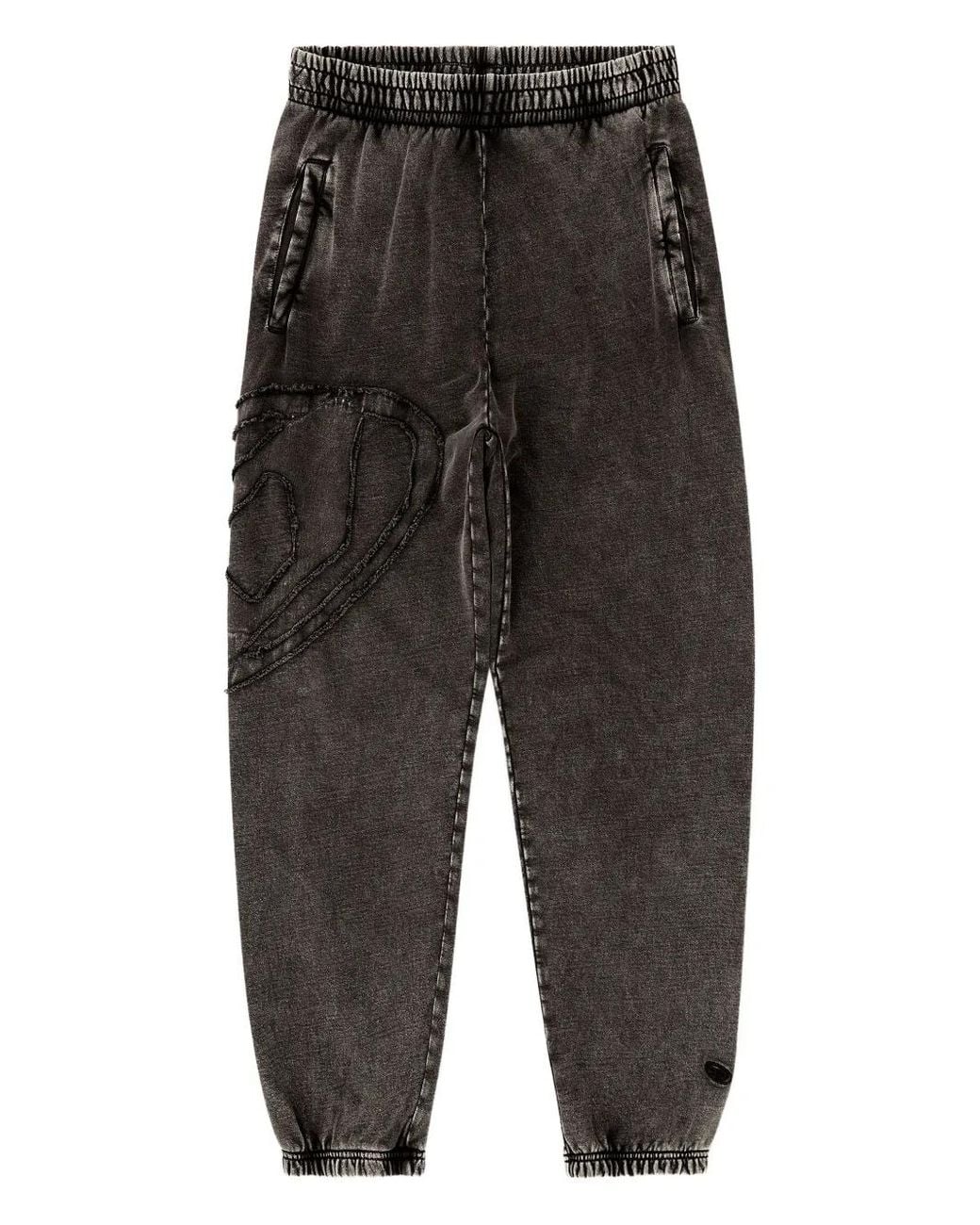 DIESEL Gray Organic Cotton Sweatpants With Oval D Patch for men