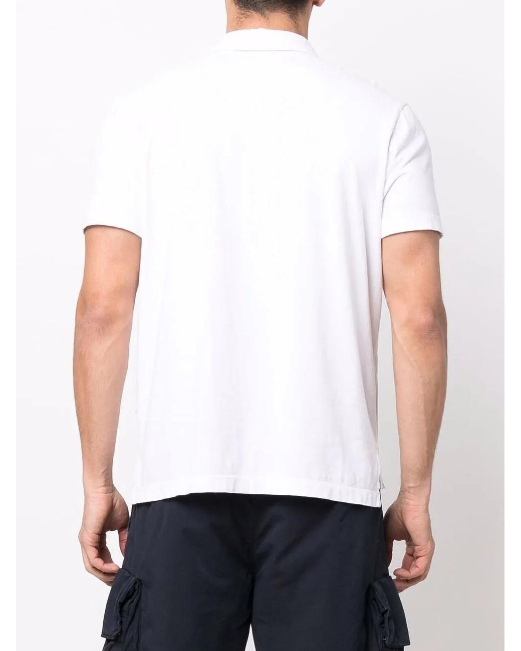 James Perse White Short-Sleeved Cotton Polo Shirt for men