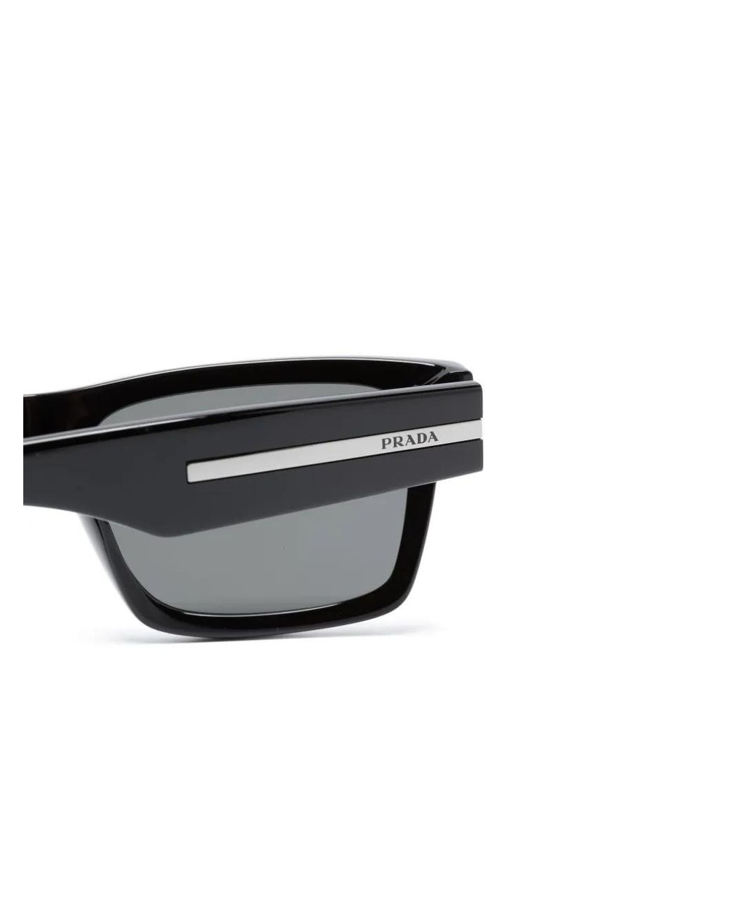 Prada Gray Rectangle-Frame Sunglasses for men