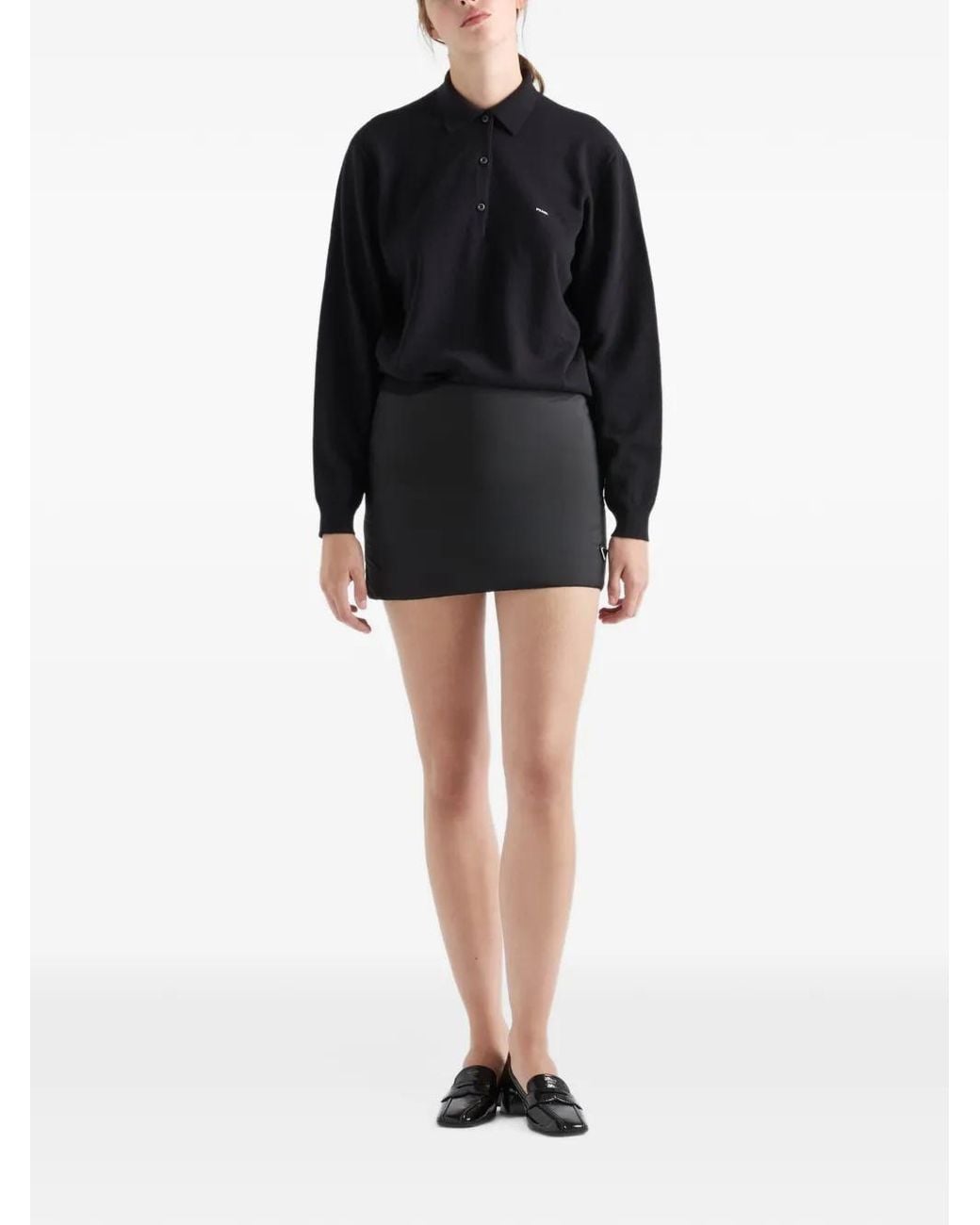 Prada Blue Wool Polo Sweater