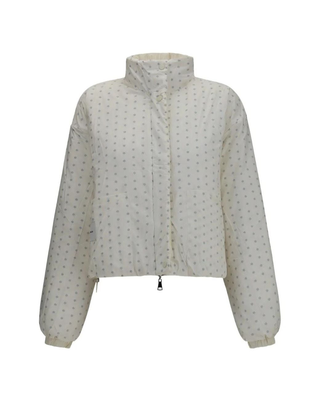 GONGDID DESIGN Gray Reversible Polka-Dot Puffer Jacket