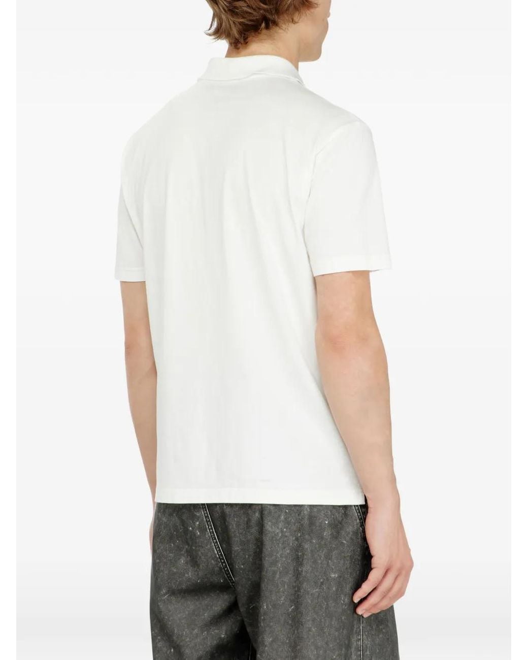 DIESEL White Polo Shirt With Contrast Piping for men