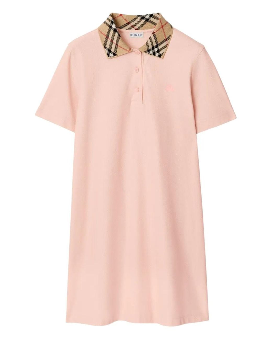 Burberry Pink Check Collar Cotton Dress