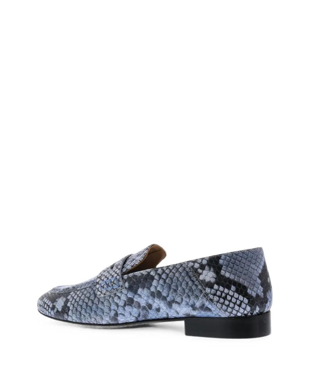 Toral Shoes Blue Diamant Lux Snake-Effect Calf Leather Loafers