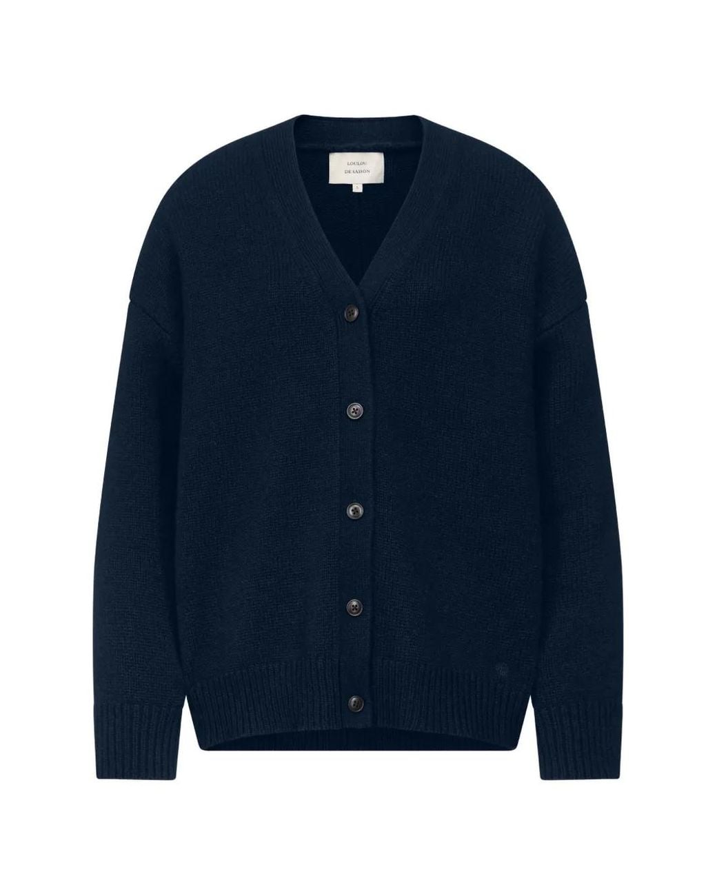 Loulou de Saison Blue Duca V-Neck Oversized Cardigan
