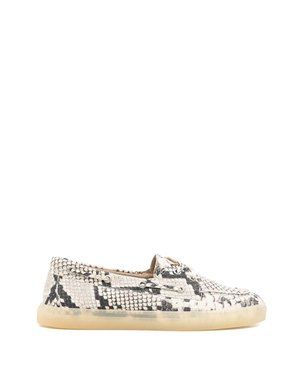 COPENHAGEN White Snake Leather Loafers