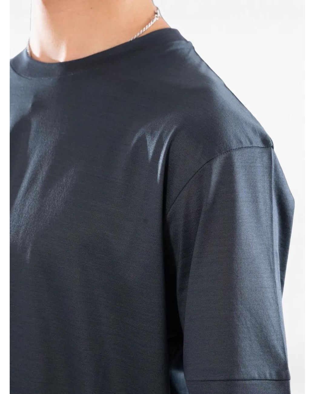 Daniele Fiesoli Blue T-Shirt Filo Scozia for men