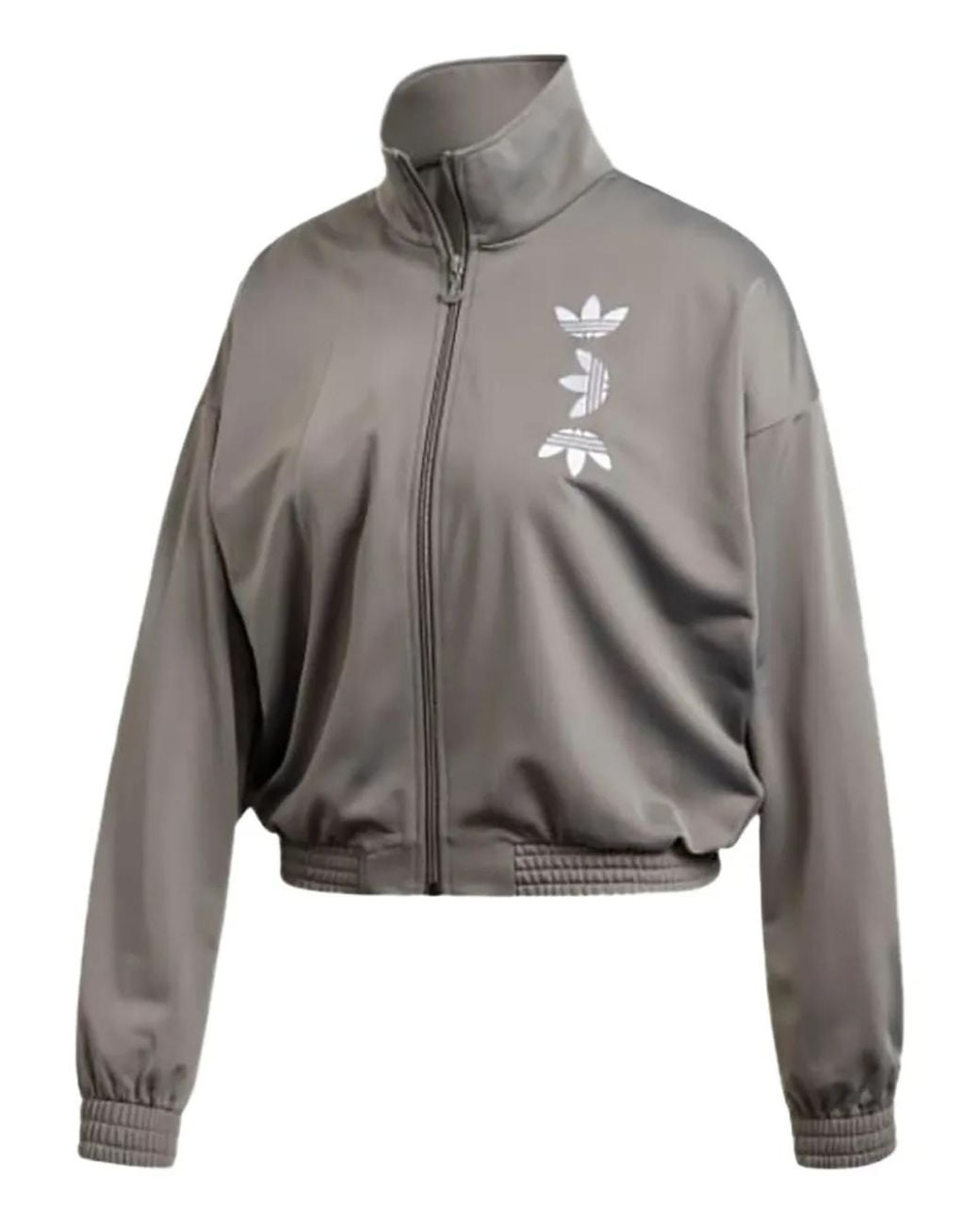 Adidas Gray Logo-Print Track Jacket