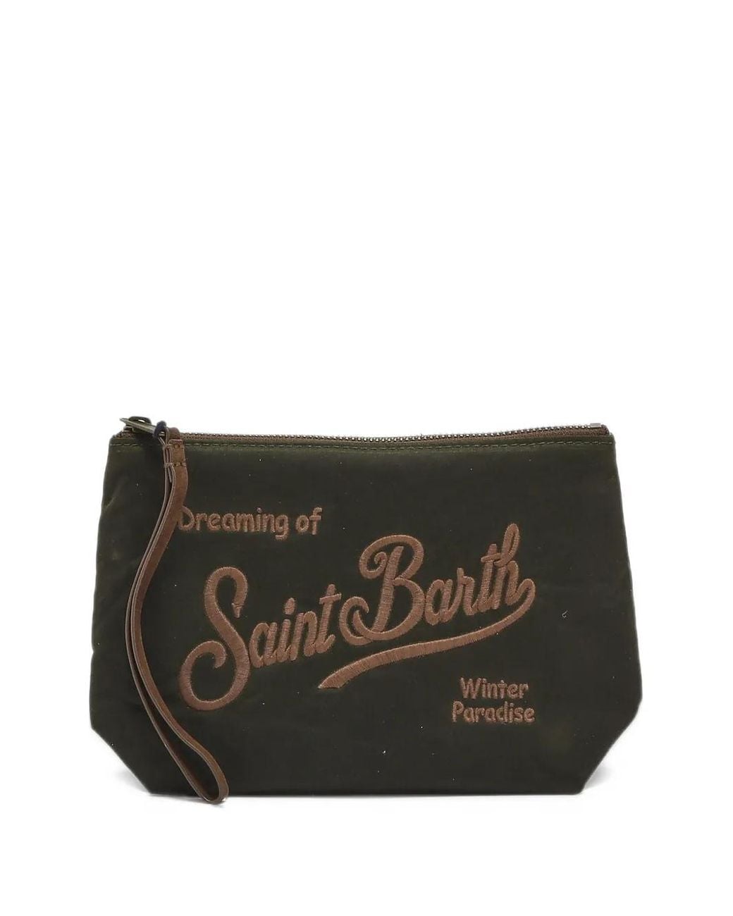 Mc2 Saint Barth Black Logo-Embroidered Clutch Bag