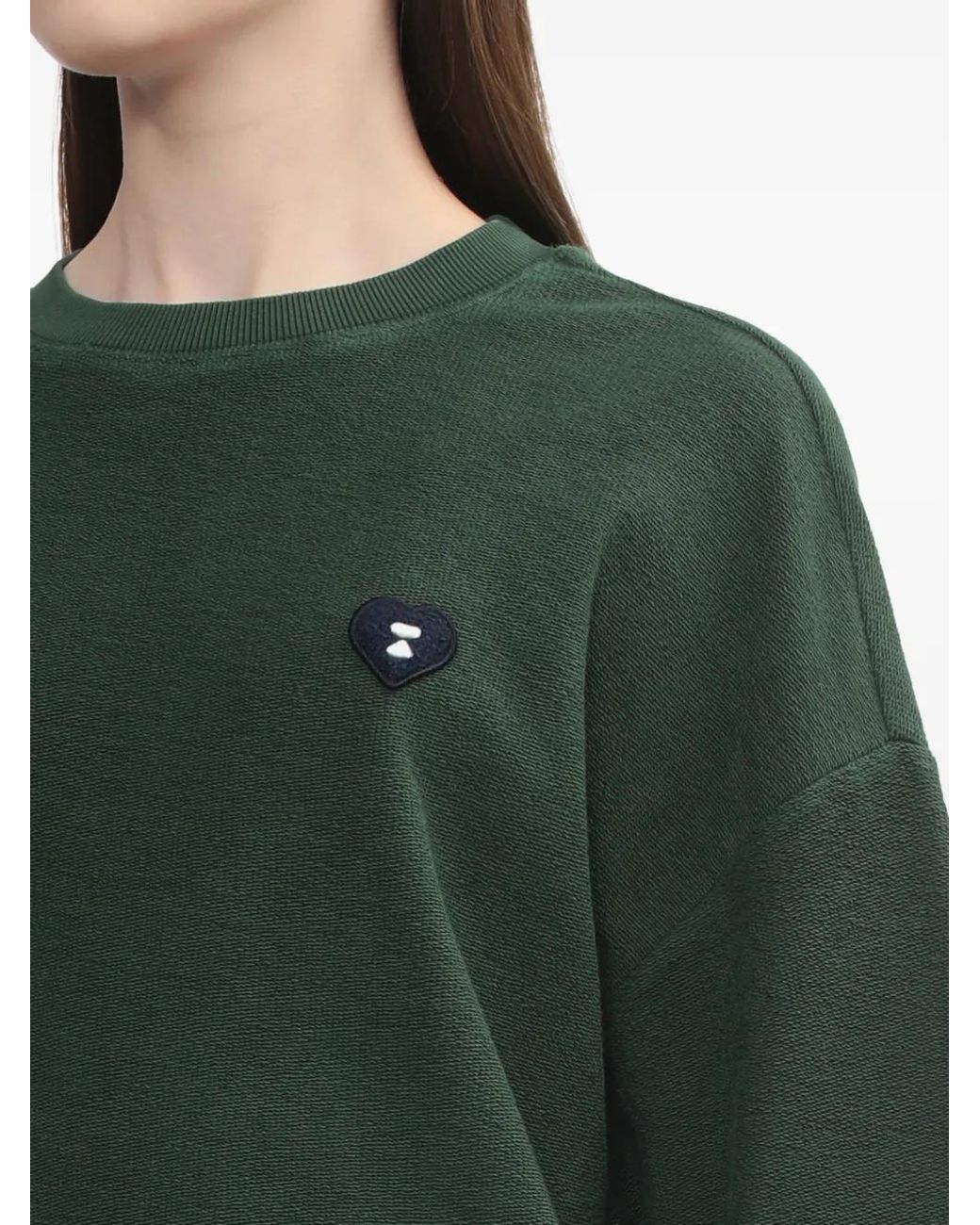 A Bathing Ape Green Heart-Patch Sweatshirt