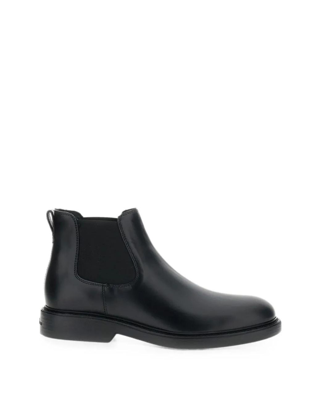 Hogan Black Bottines En Cuir À Empiècements Élastiqués for men
