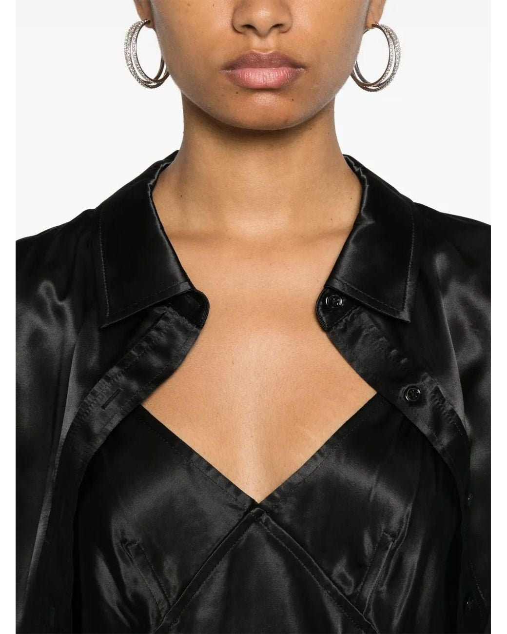 Alexander Wang Black Satin Slip Dress