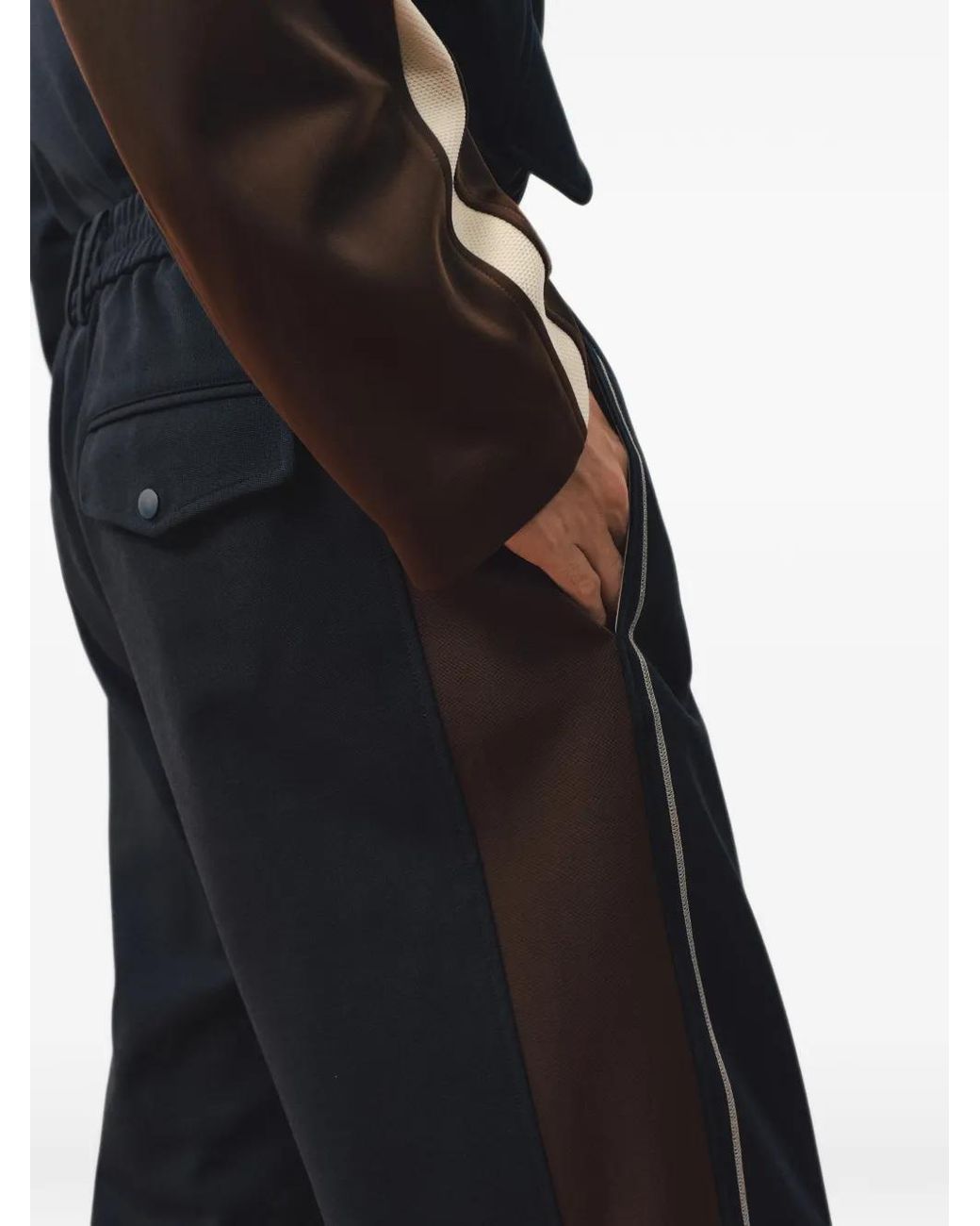 CROQUIS Black Stripe-Detail Casual Trousers for men