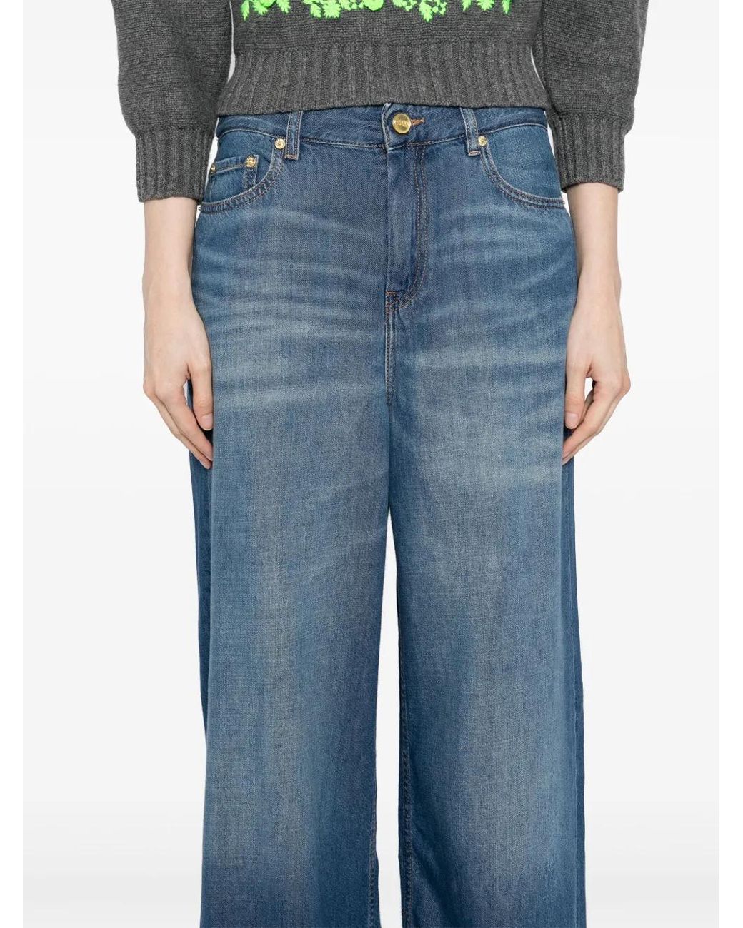 Ganni Blue Wide-Leg Jeans