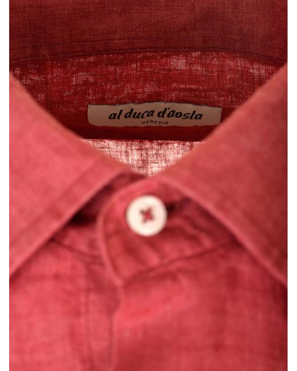 Al Duca D'aosta Red Slim-Fit Washed-Linen Shirt for men