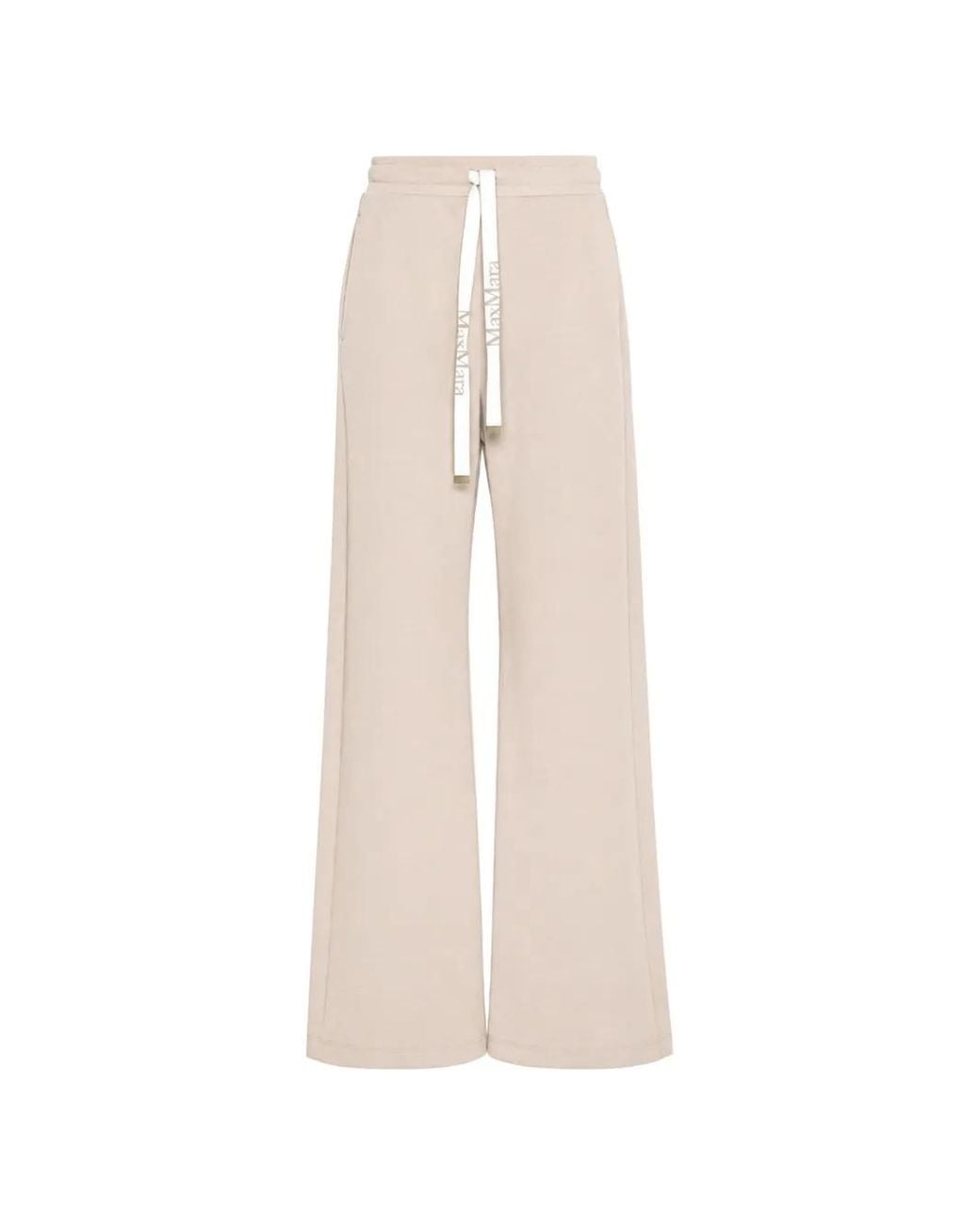 Max Mara White Drawstring-Waist Track Pants