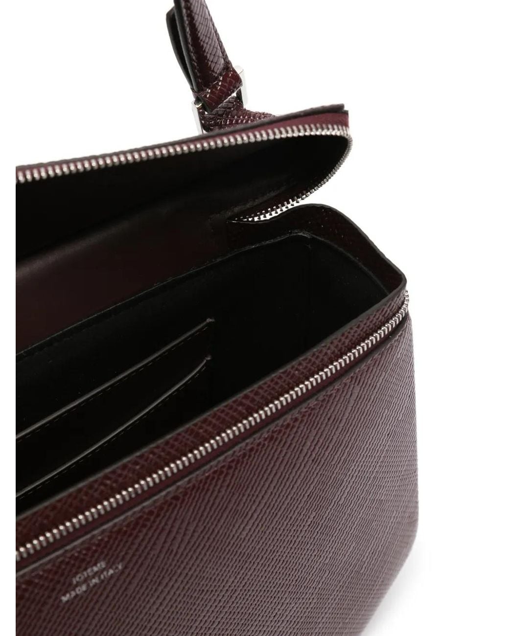 Totême Purple Clip Palmellato-Patent Leather Shoulder Bag