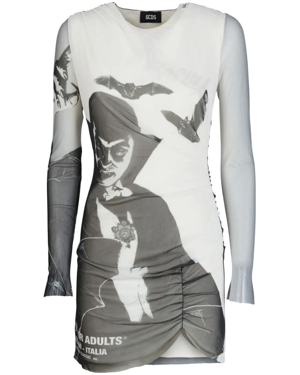 Gcds Gray Dracula Tulle Mini Dress