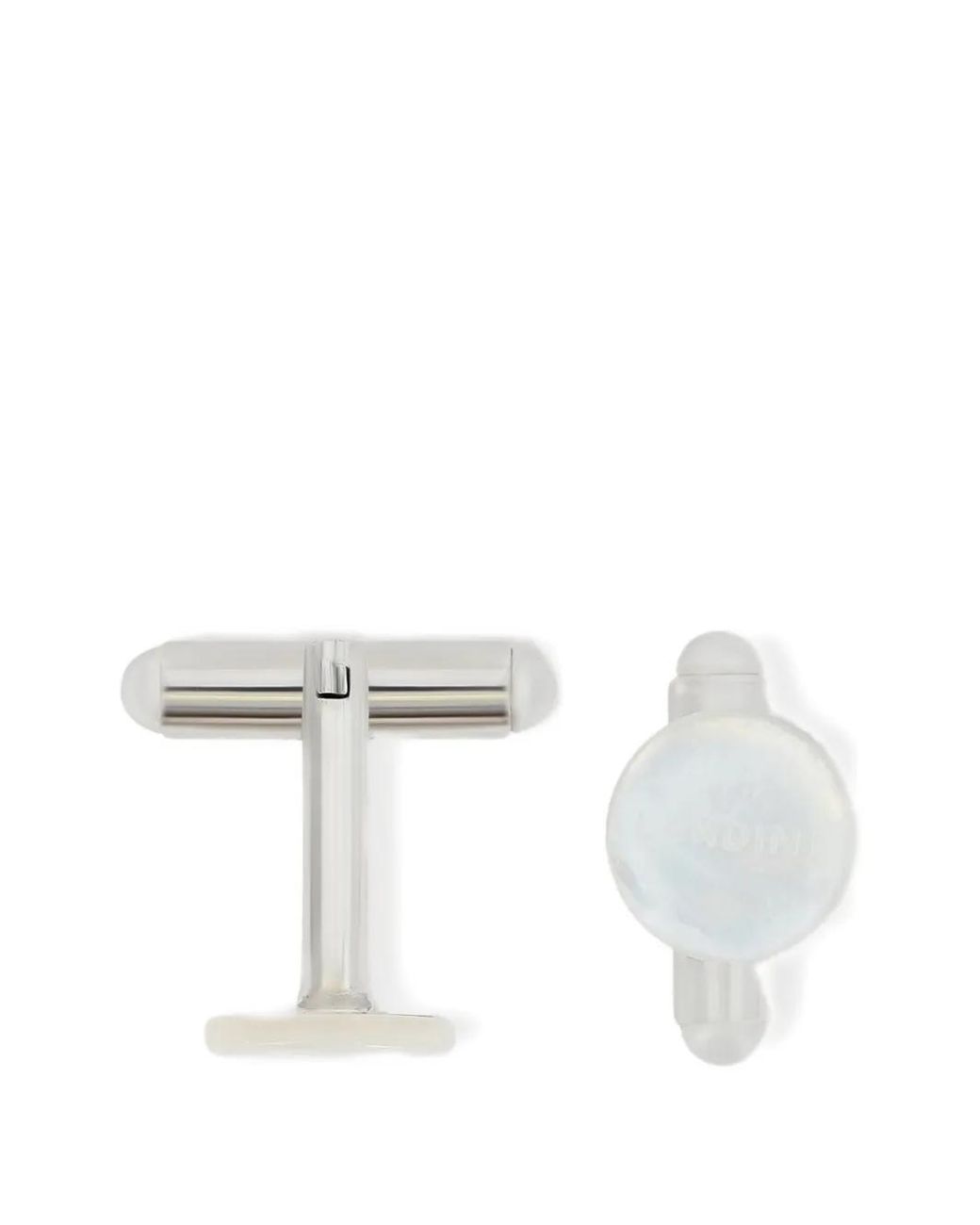 Lardini White Mother-Of-Pearl Round Cufflinks for men