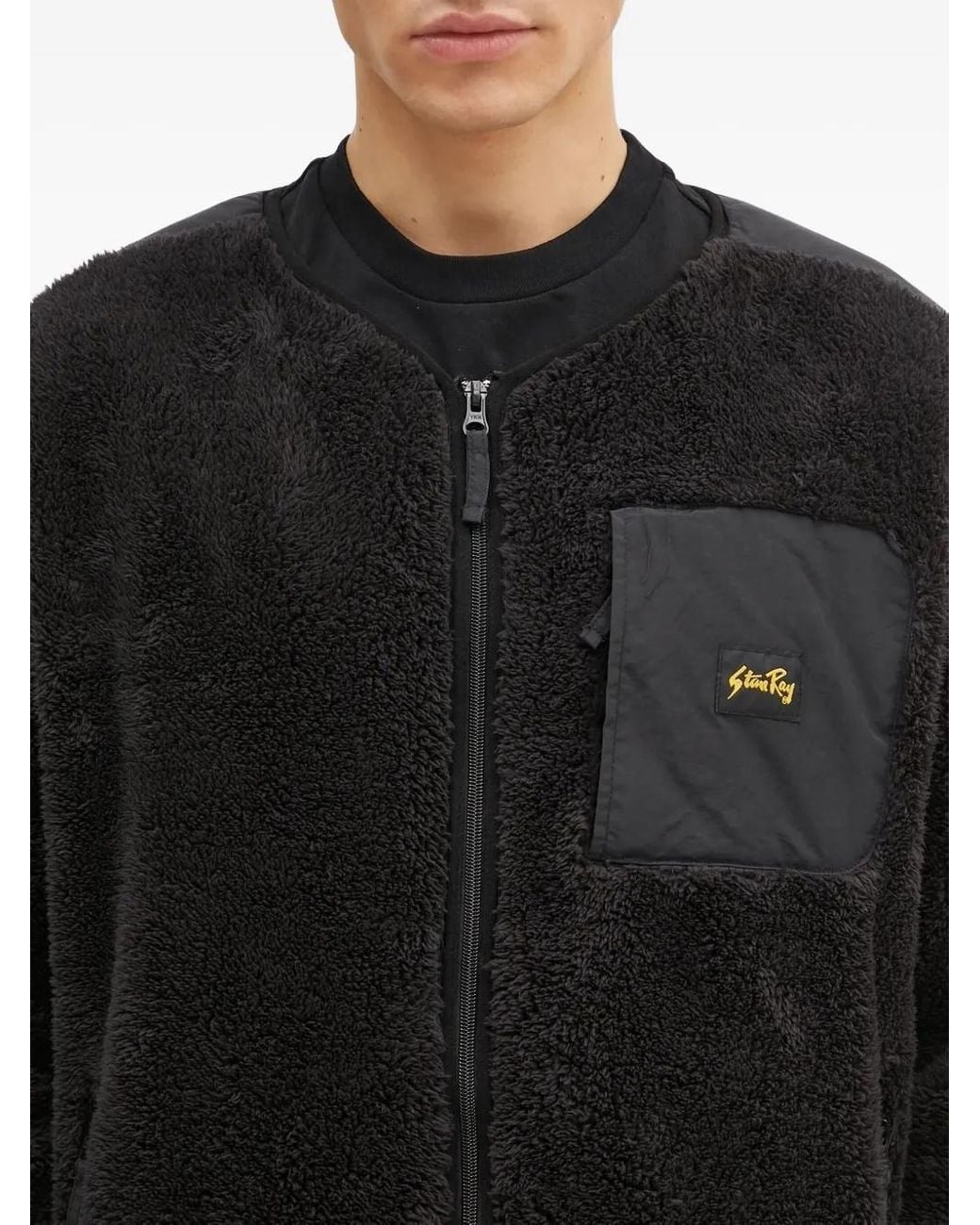 Stan Ray Black Fleece Panelled Jacket for men