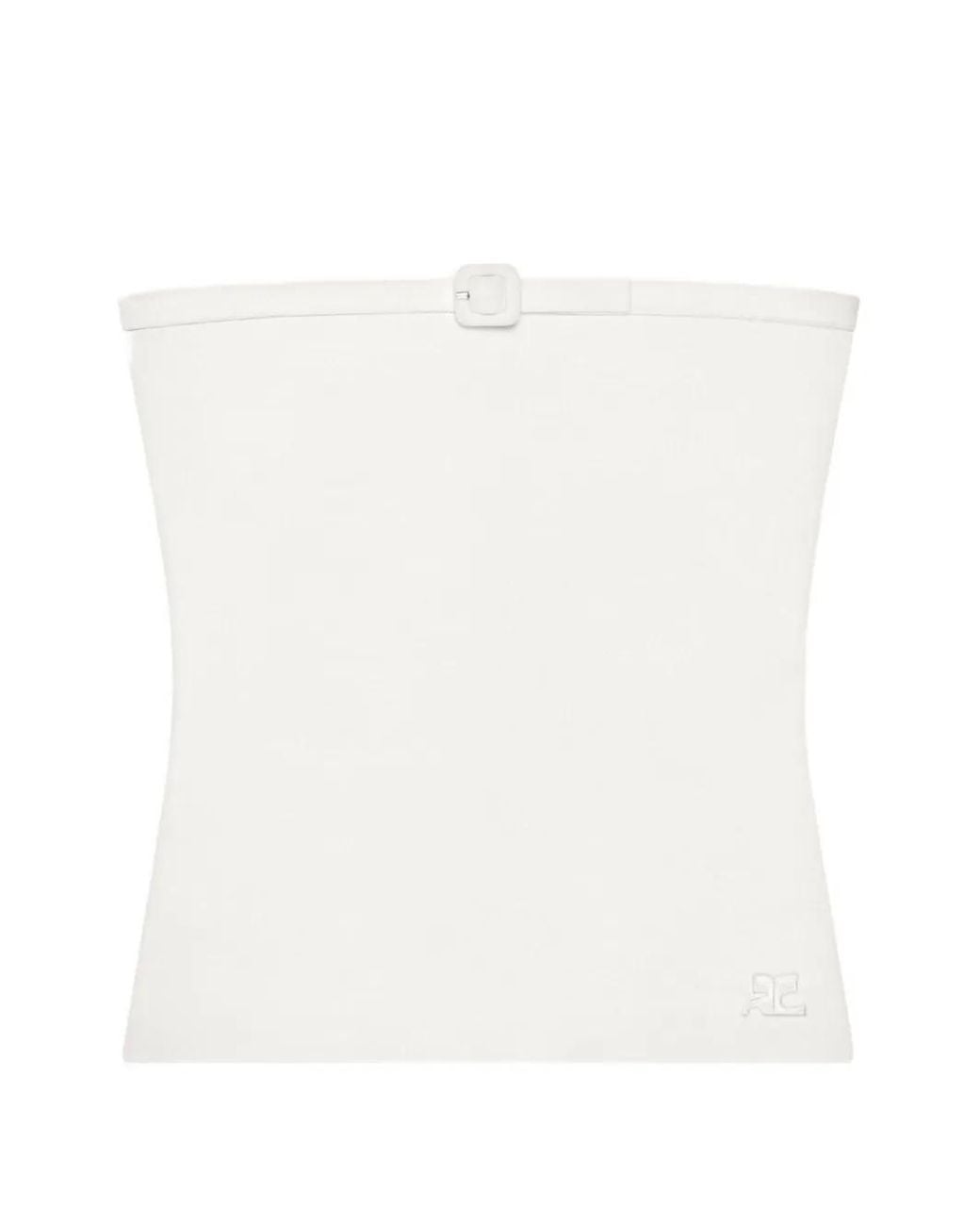 Courreges Top Met Gesp in het White