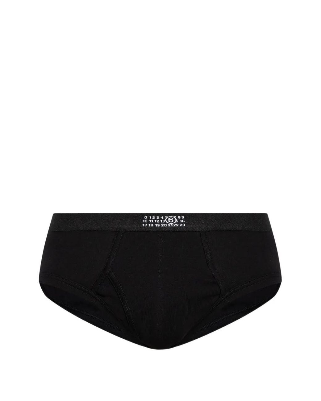 MM6 by Maison Margiela Black Numeric-Logo Briefs for men