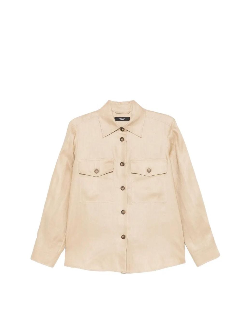 Weekend by Maxmara Natural Flap-Pocket Shirt Jacket