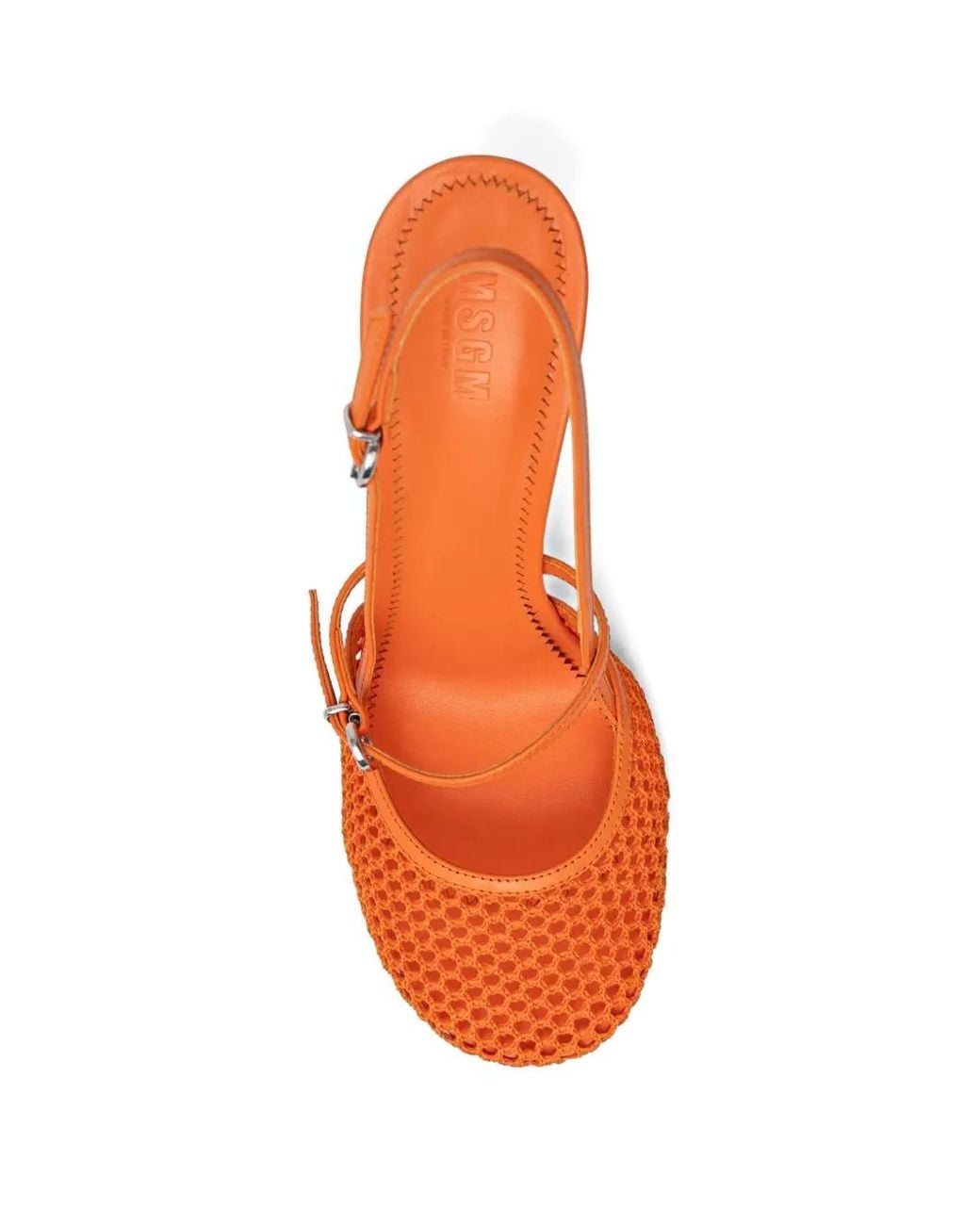 MSGM Pink Mesh Strap Pumps